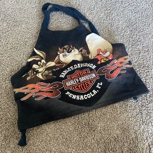 Size small customized Harley Davidson Looney Tunes crop